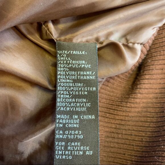 DOLLHOUSE Brown faux leather vegan high neck Moto jacket Sz L - Picture 8 of 11